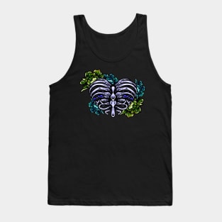 Rose Ribs (Green & Blue Roses) Tank Top